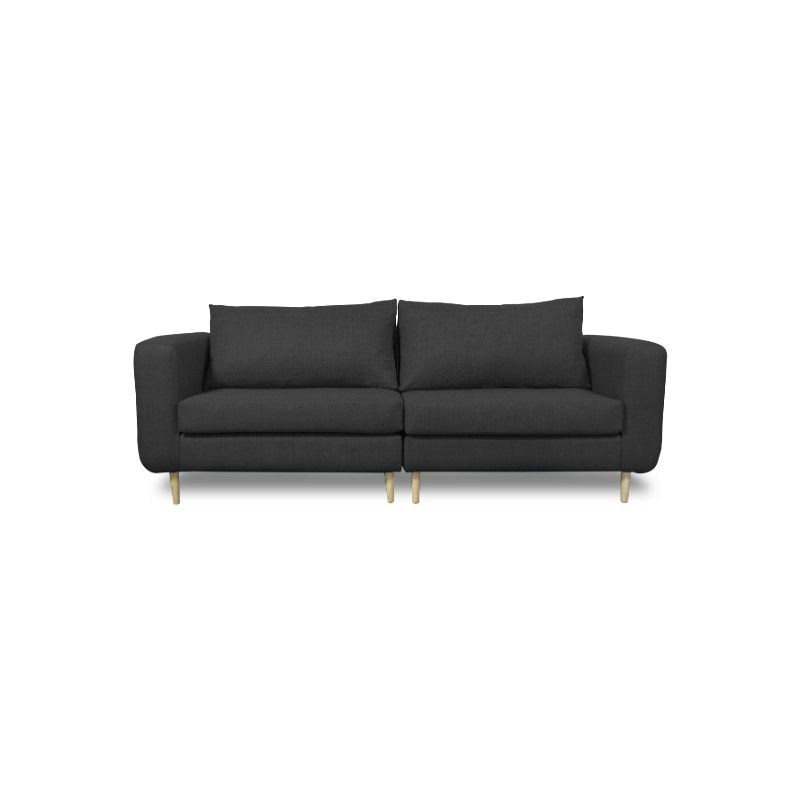 SOFAS HOME - SOFA BOLLEN CHENILLE TIPO LINO GRAFITO 3 CUERPOS