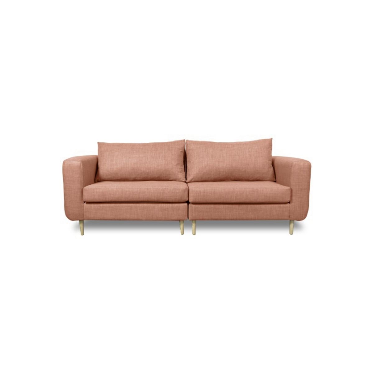 SOFAS HOME - SOFA BOLLEN CHENILLE TIPO LINO PALO ROSA 3 CUERPOS