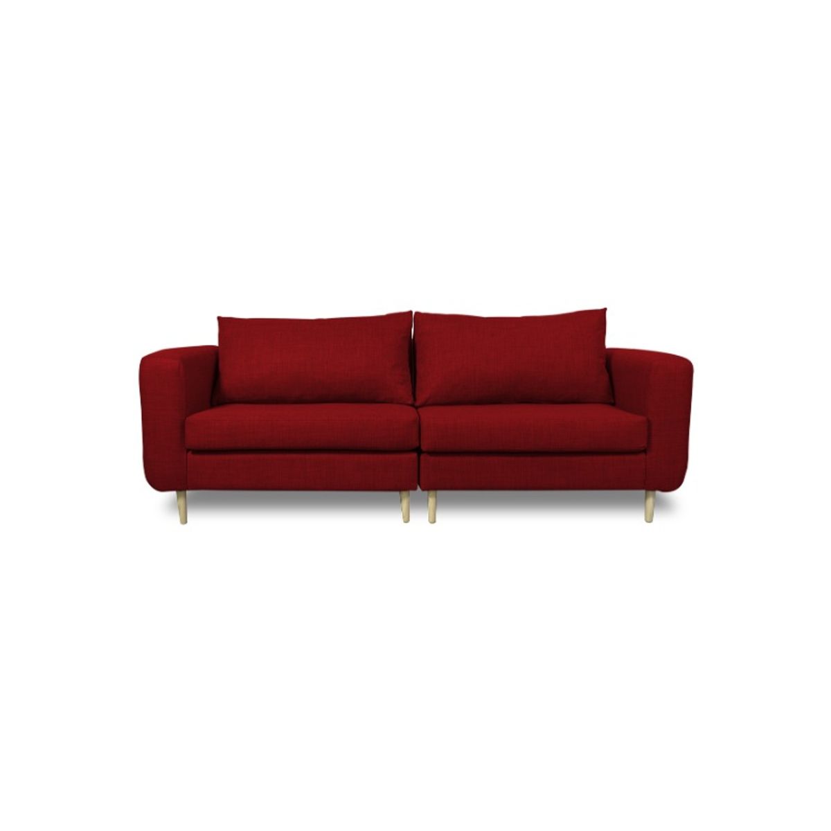 SOFAS HOME - SOFA BOLLEN CHENILLE TIPO LINO ROJO 3 CUERPOS