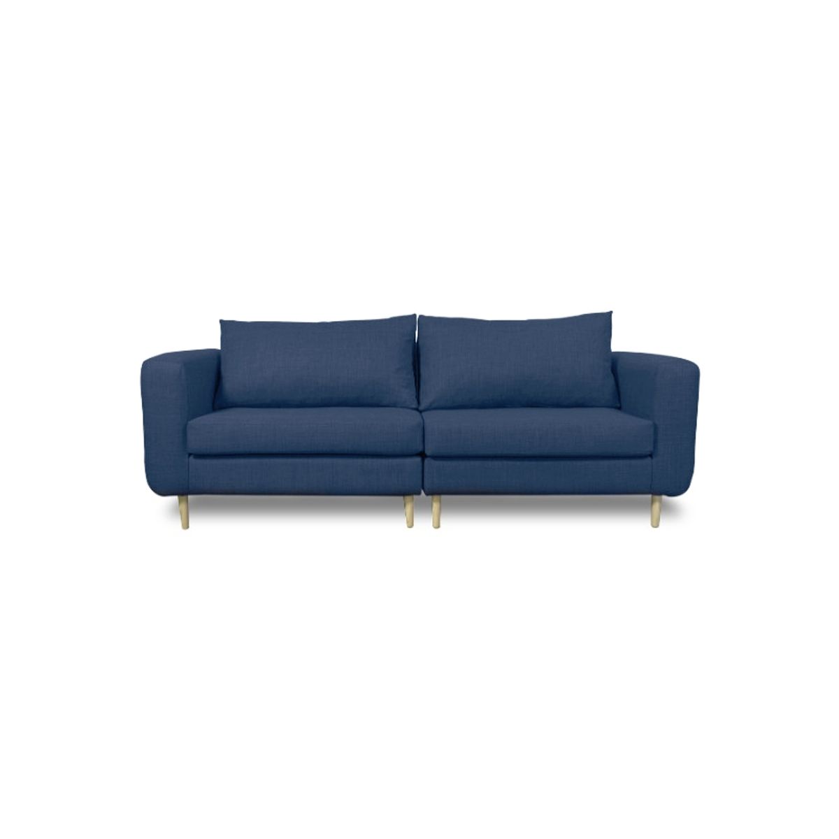 SOFAS HOME - SOFA BOLLEN FELPA AZUL 3 CUERPOS