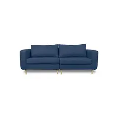 SOFAS HOME - SOFA BOLLEN FELPA AZUL 3 CUERPOS