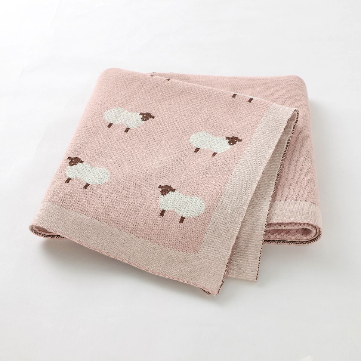 SIMPLY B - MANTA ALGODÓN BEBÉ OVEJA ROSADA CLARA