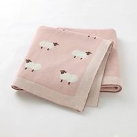 MANTA ALGODÓN BEBÉ OVEJA ROSADA CLARA