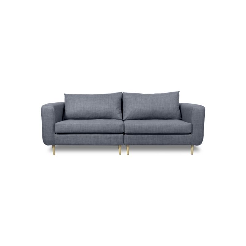 SOFAS HOME - SOFA BOLLEN FELPA GRIS 3 CUERPOS