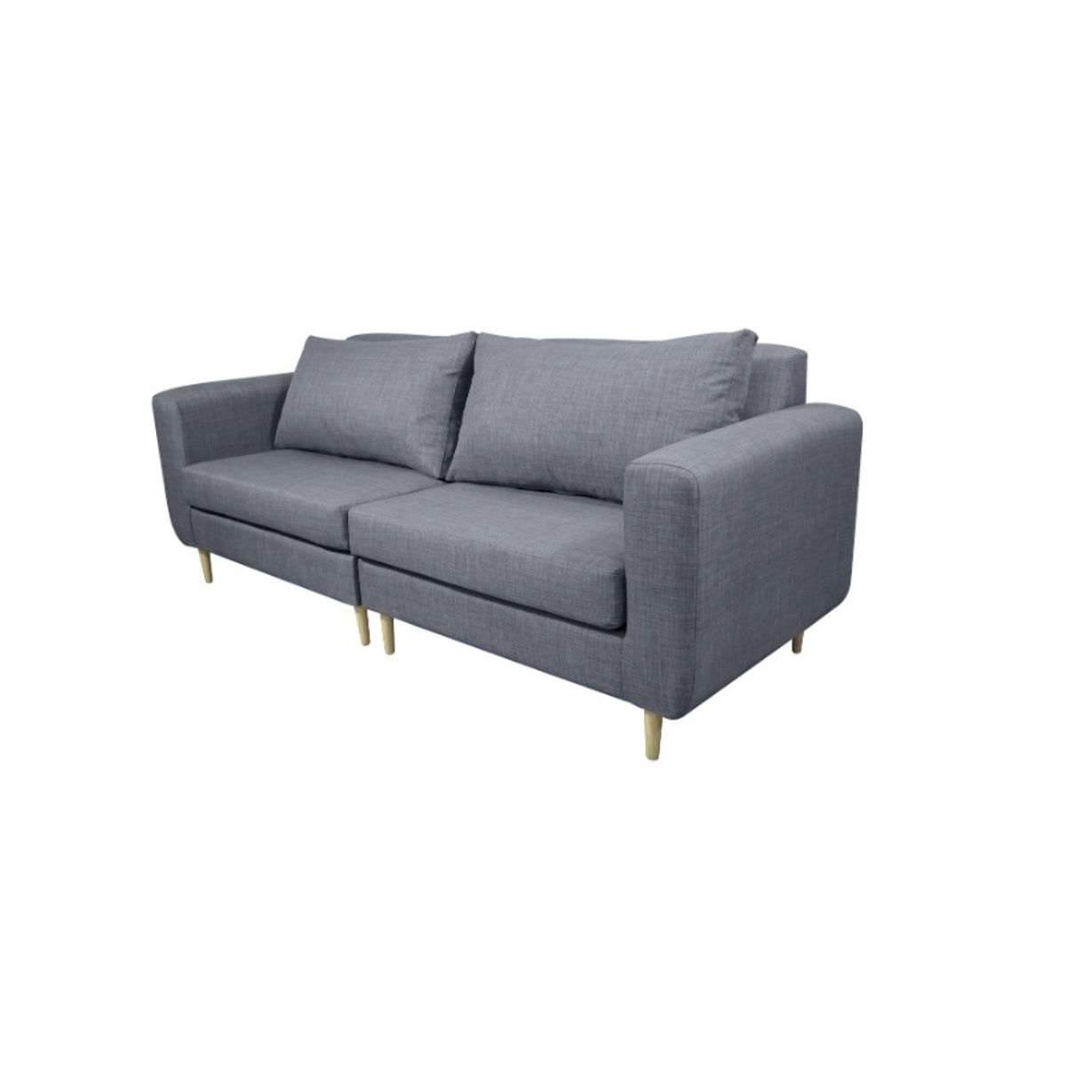 SOFAS HOME - SOFA BOLLEN FELPA GRIS 3 CUERPOS