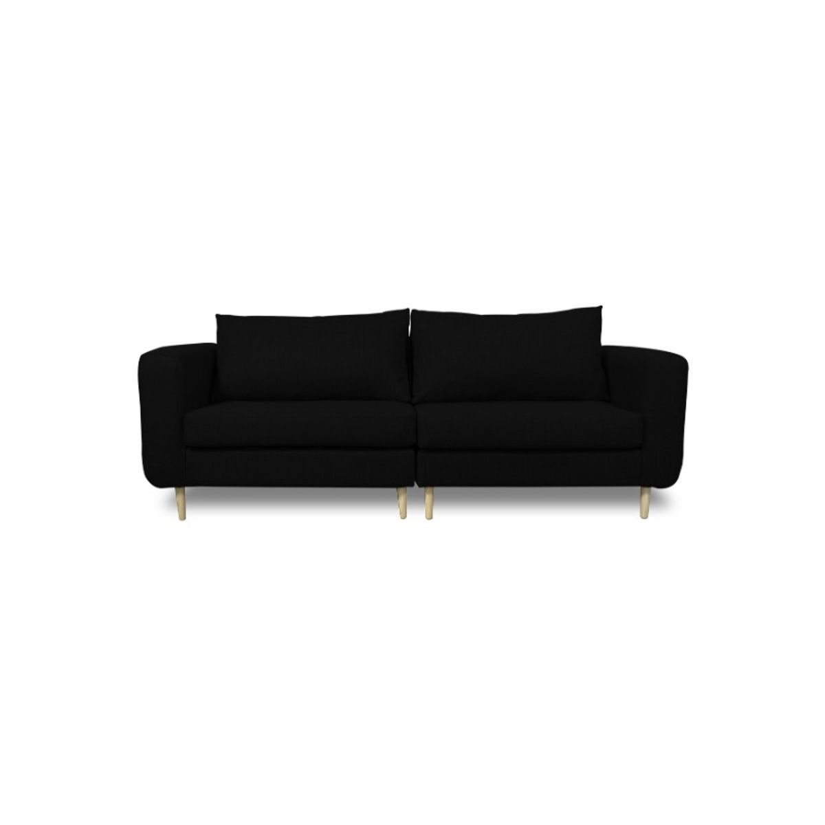 SOFAS HOME - SOFA BOLLEN FELPA NEGRO 3 CUERPOS