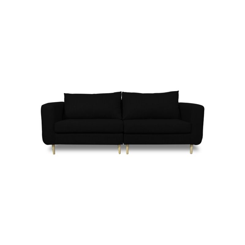 SOFAS HOME - SOFA BOLLEN FELPA NEGRO 3 CUERPOS