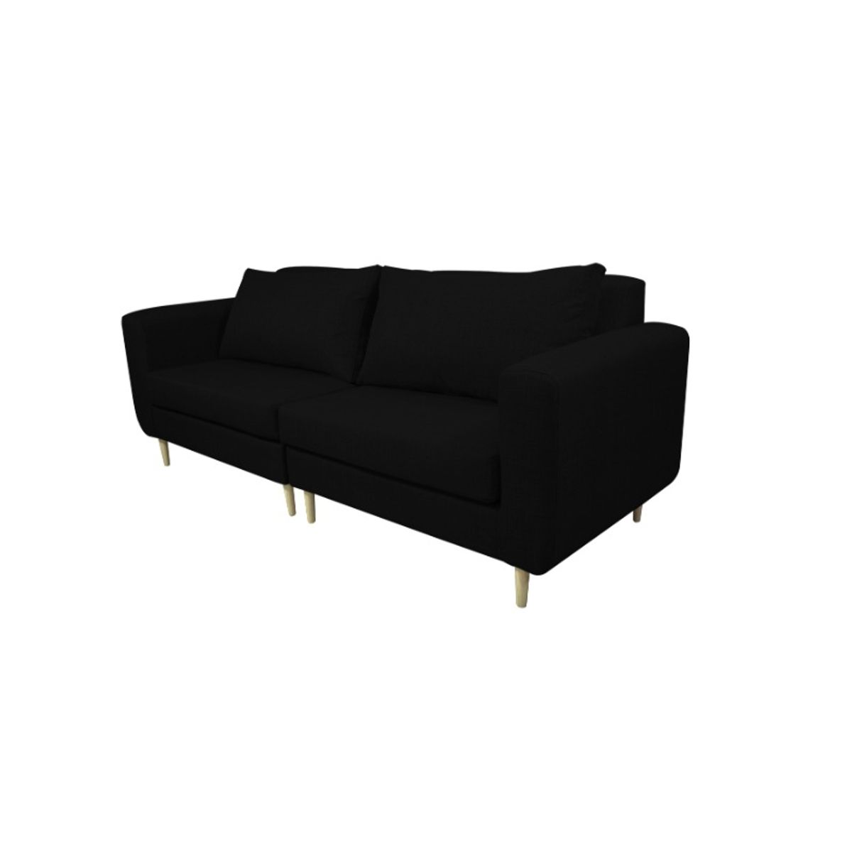 SOFAS HOME - SOFA BOLLEN FELPA NEGRO 3 CUERPOS