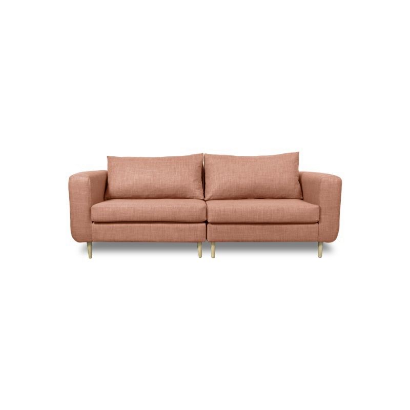 SOFAS HOME - SOFA BOLLEN FELPA PALO ROSA 3 CUERPOS