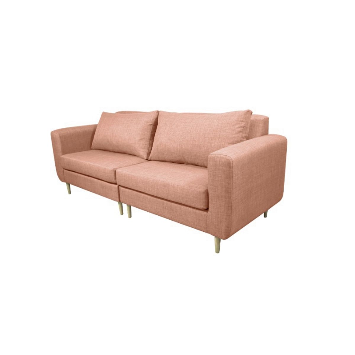 SOFAS HOME - SOFA BOLLEN FELPA PALO ROSA 3 CUERPOS