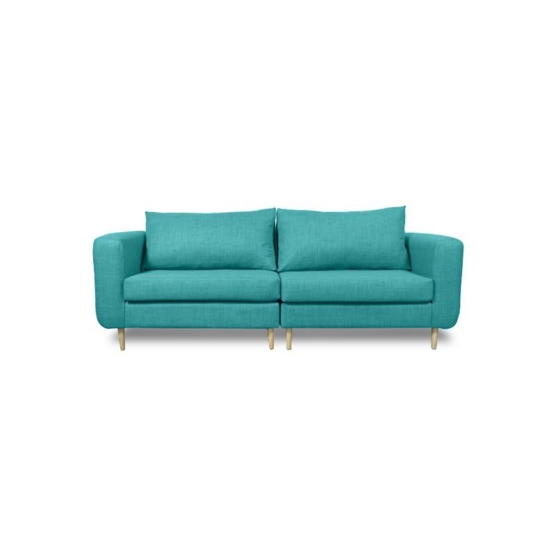 SOFAS HOME - SOFA BOLLEN FELPA TURQUESA 3 CUERPOS