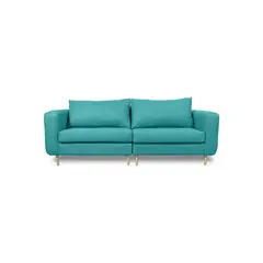 SOFAS HOME - SOFA BOLLEN FELPA TURQUESA 3 CUERPOS