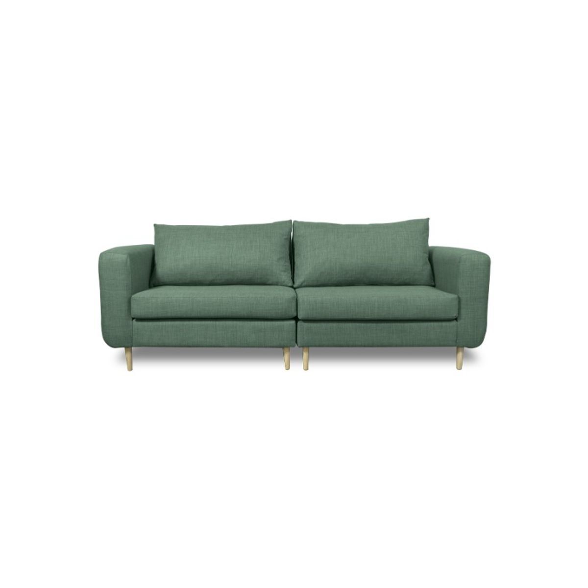 SOFAS HOME - SOFA BOLLEN FELPA VERDE 3 CUERPOS