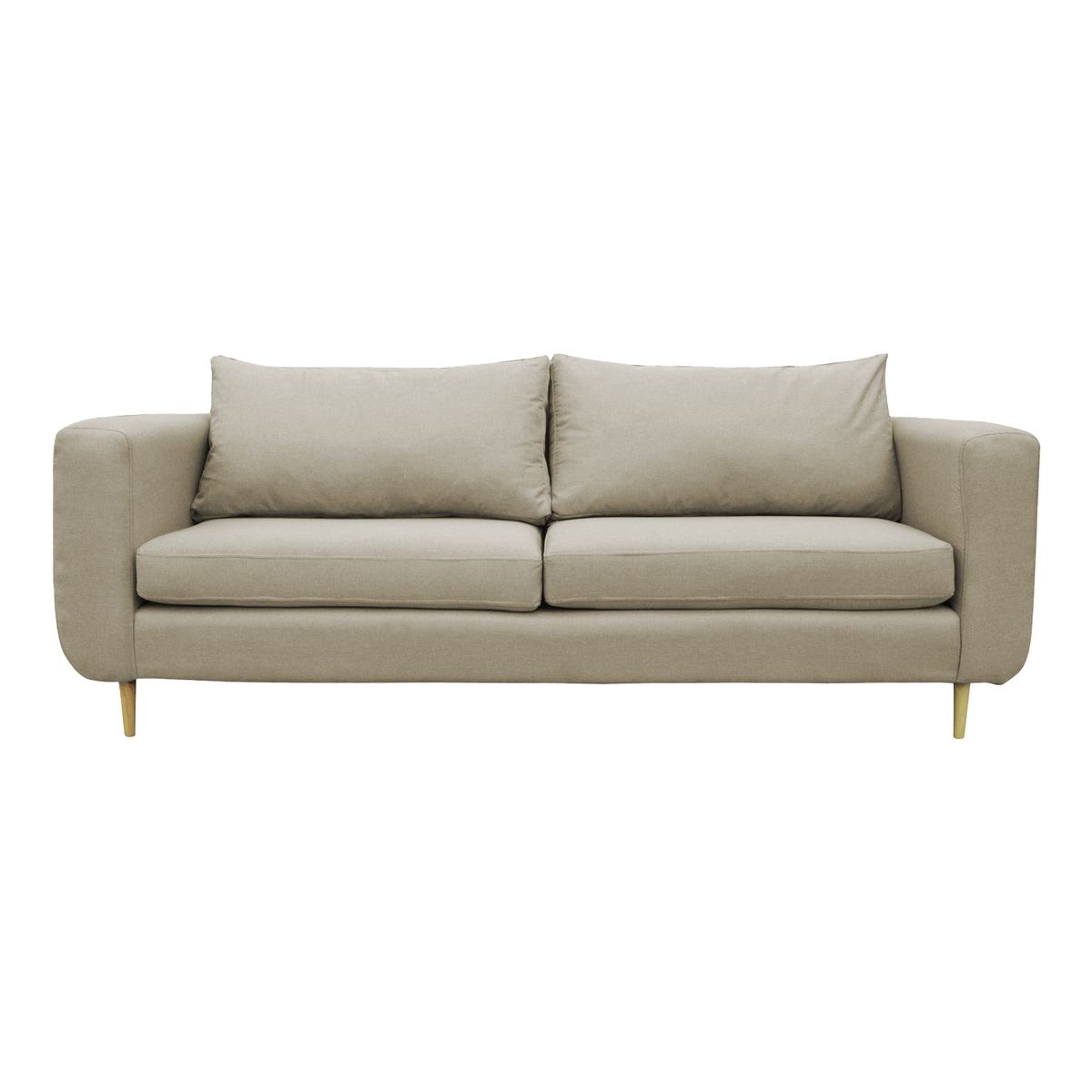 SOFAS HOME - SOFA BOLLEN CHENILLE TIPO LINO BEIGE 2 CUERPOS