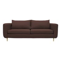SOFA BOLLEN CHENILLE TIPO LINO CAFE 2 CUERPOS