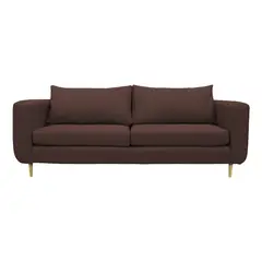SOFAS HOME - SOFA BOLLEN CHENILLE TIPO LINO CAFE 2 CUERPOS