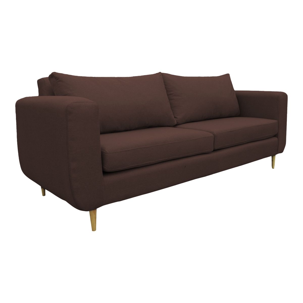 SOFAS HOME - SOFA BOLLEN CHENILLE TIPO LINO CAFE 2 CUERPOS