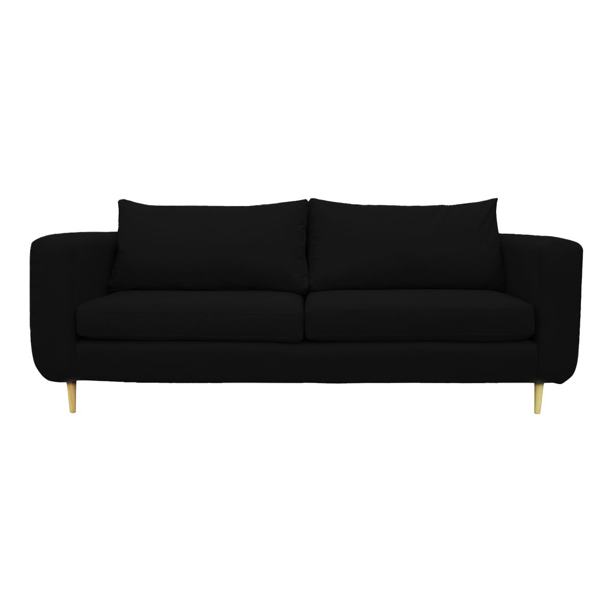 SOFAS HOME - SOFA BOLLEN CHENILLE TIPO LINO NEGRO 2 CUERPOS