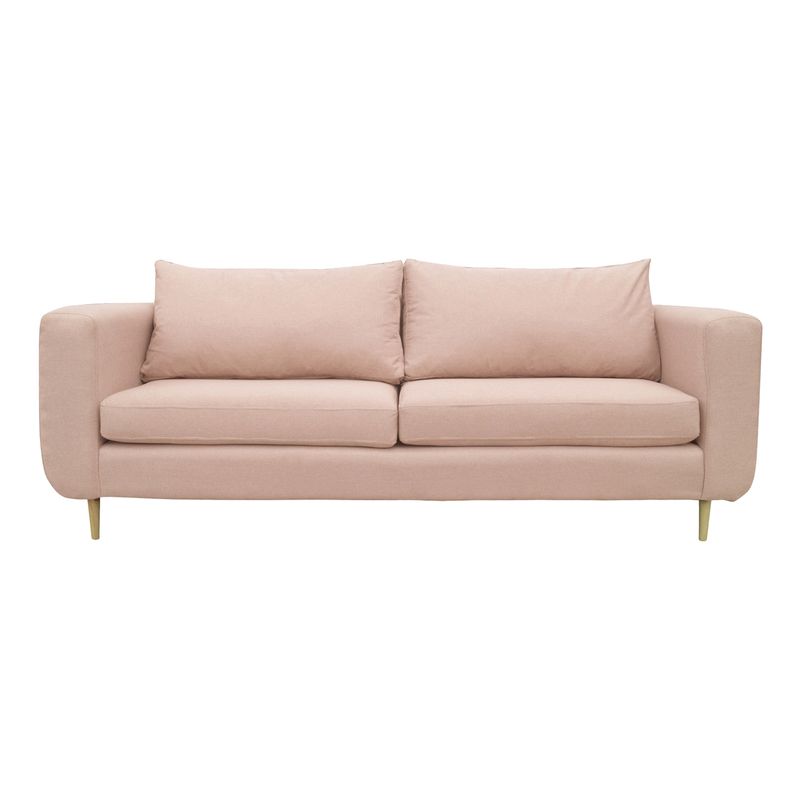 SOFAS HOME - SOFA BOLLEN CHENILLE TIPO LINO PALO ROSA 2 CUERPOS