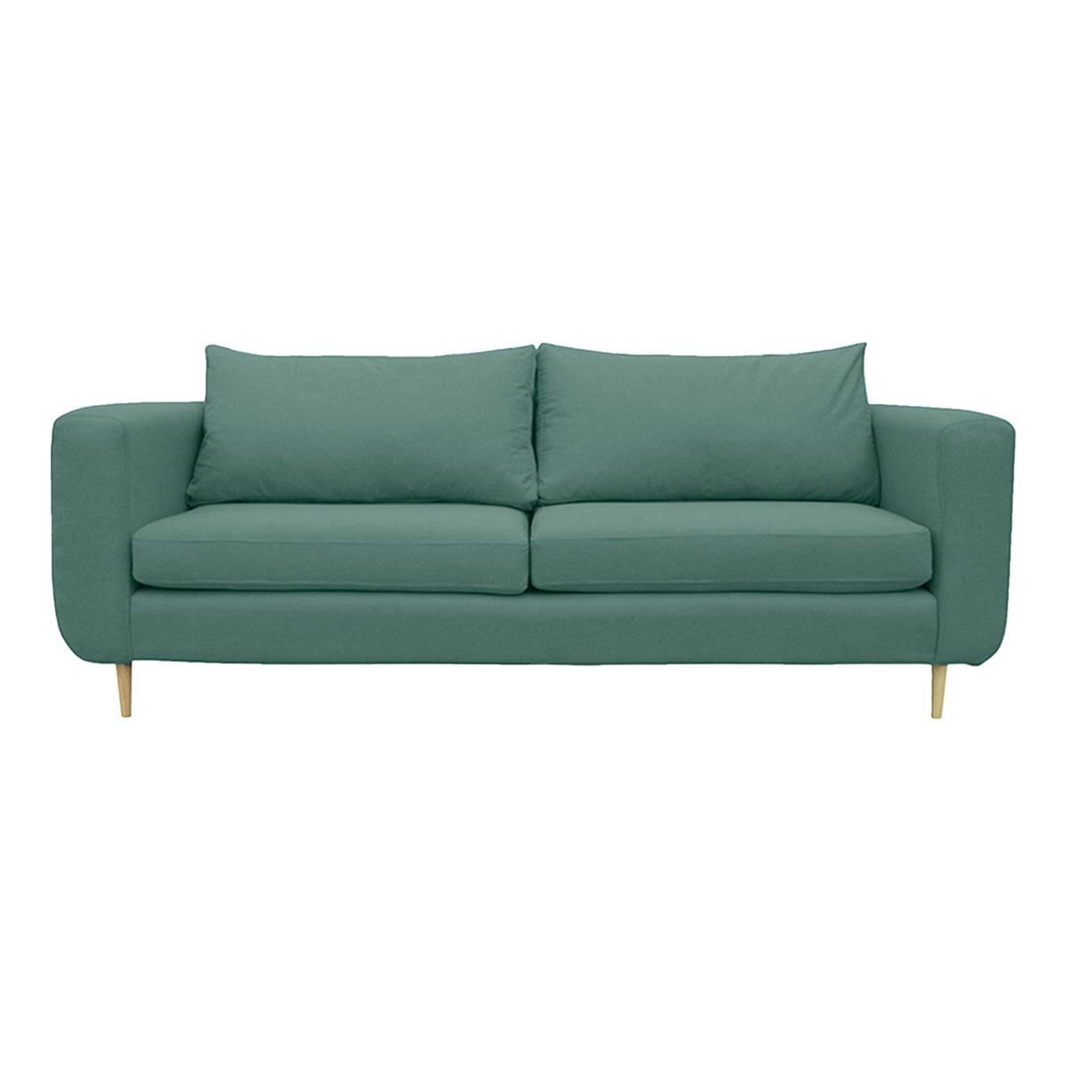 SOFAS HOME - SOFA BOLLEN CHENILLE TIPO LINO VERDE 2 CUERPOS