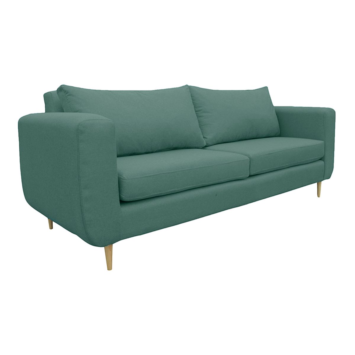 SOFAS HOME - SOFA BOLLEN CHENILLE TIPO LINO VERDE 2 CUERPOS