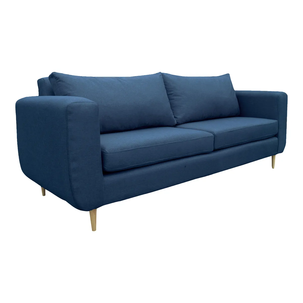 SOFAS HOME - SOFA BOLLEN FELPA AZUL 2 CUERPOS