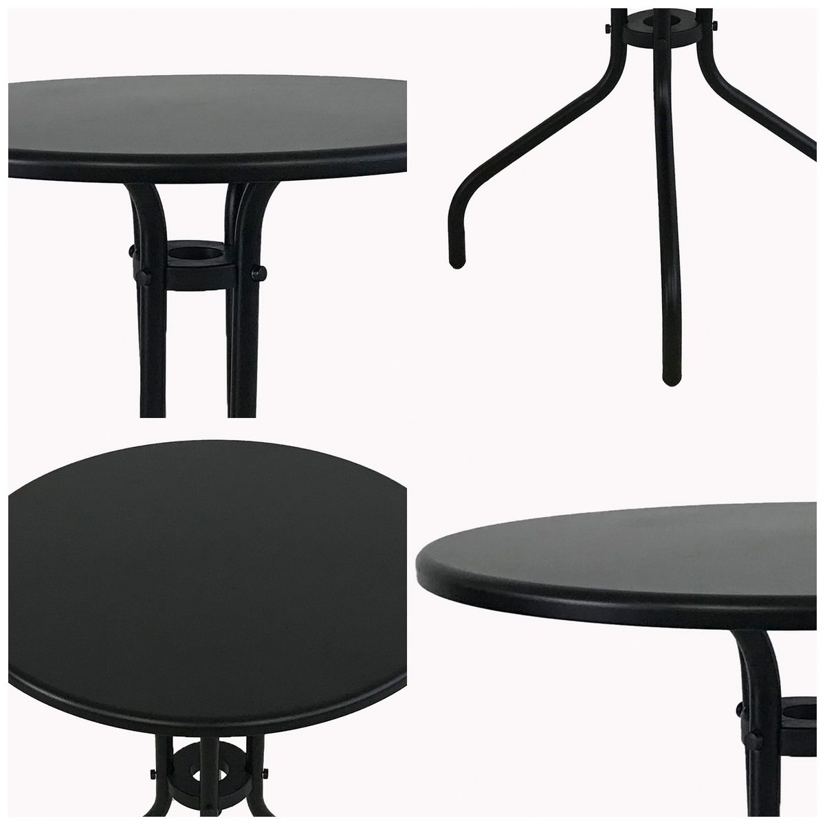 NOVAHUS - Mesa De Terraza Acero Antideslizante 70x60 cm Negra