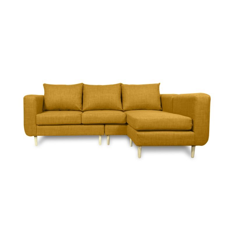 SOFAS HOME - SECCIONAL BOLLEN CHENILLE TIPO LINO AMBARINO 3 CUERPOS