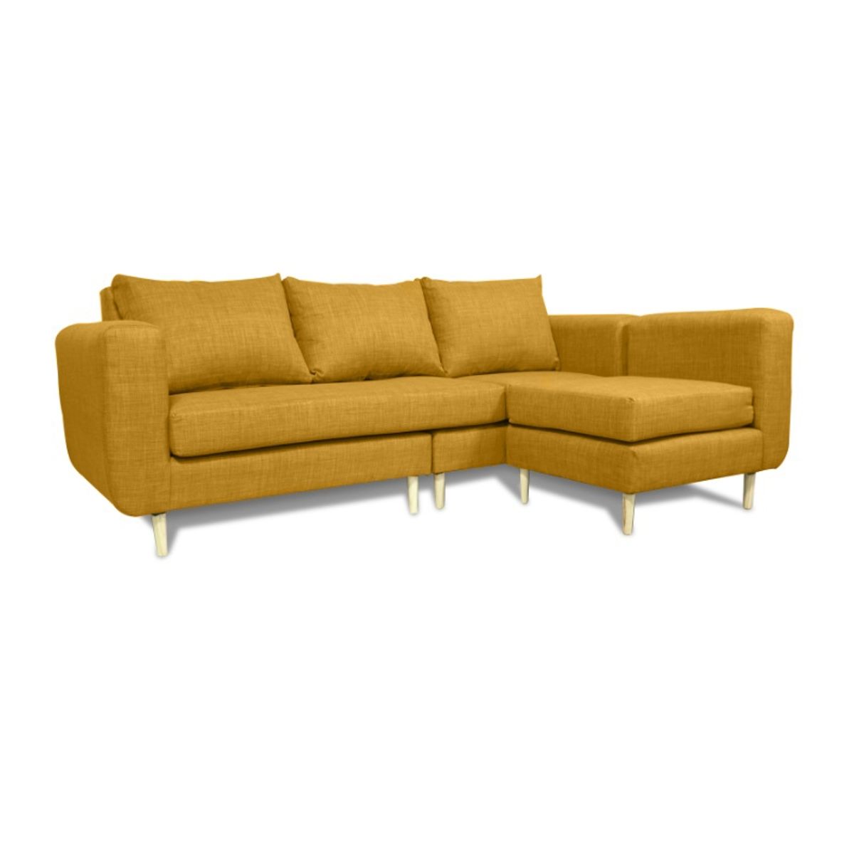 SOFAS HOME - SECCIONAL BOLLEN CHENILLE TIPO LINO AMBARINO 3 CUERPOS