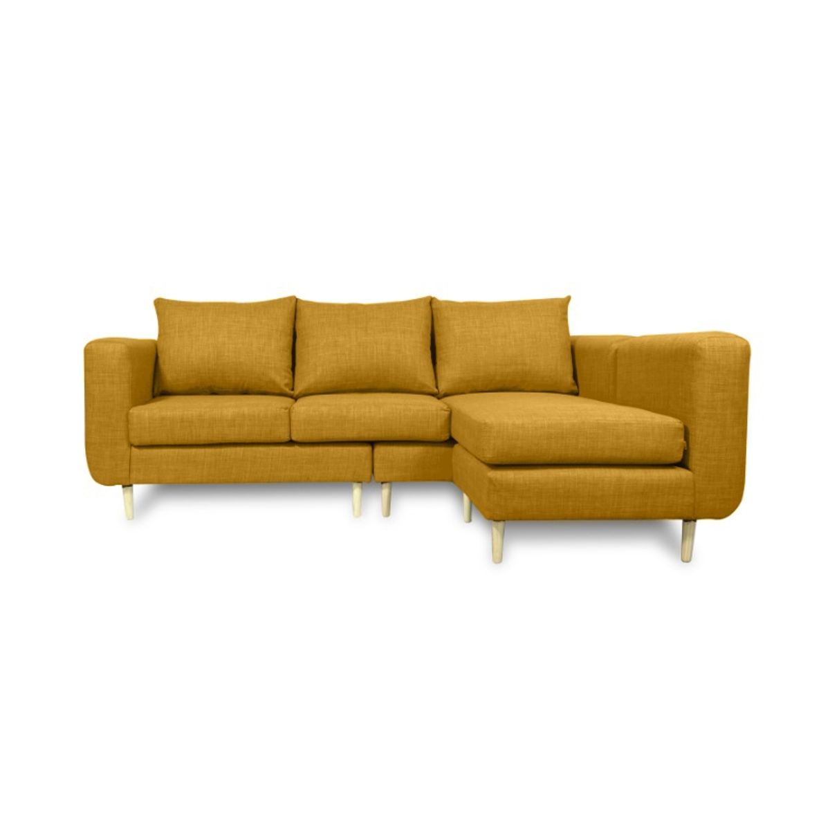 SOFAS HOME - SECCIONAL BOLLEN FELPA AMBARINO 3 CUERPOS