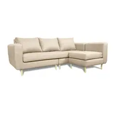 SOFAS HOME - SECCIONAL BOLLEN FELPA BEIGE 3 CUERPOS