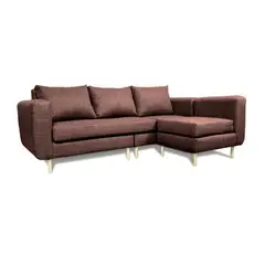SOFAS HOME - SECCIONAL BOLLEN FELPA CAFE 3 CUERPOS