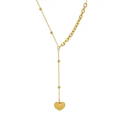 LUX JOYAS - Collar Baño Oro Amarillo 18k Pelotitas Alargue Corazón