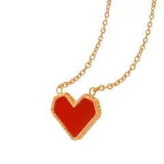 LUX JOYAS - Collar Baño Oro Rosado 18k Corazón Rubí