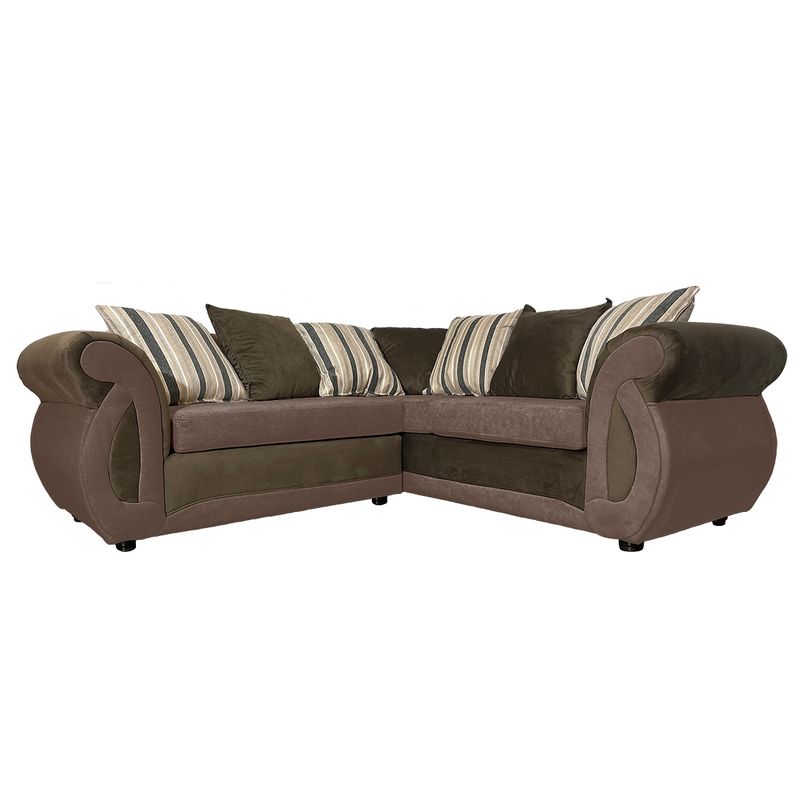 SOFAS HOME - SECCIONAL DOMINGA FELPA CAFE 3 CUERPOS