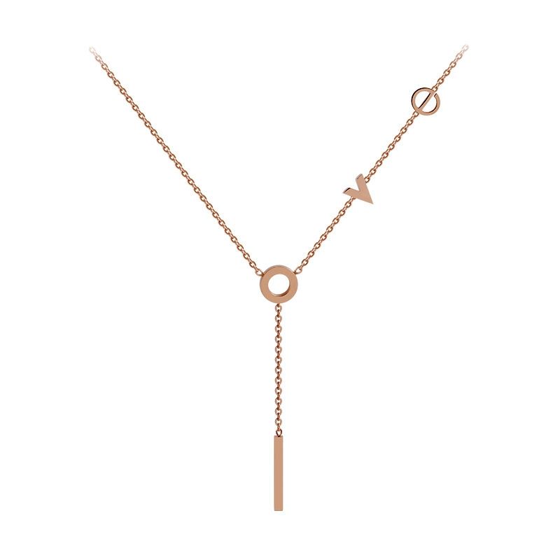 LUX JOYAS - Collar Baño Oro Rosado 18k Love