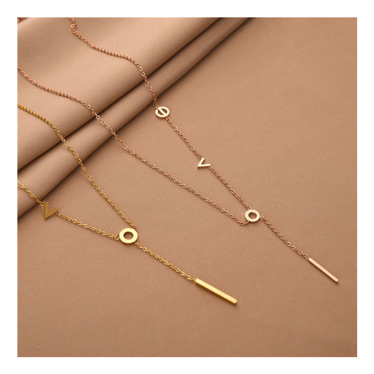 LUX JOYAS - Collar Baño Oro Rosado 18k Love