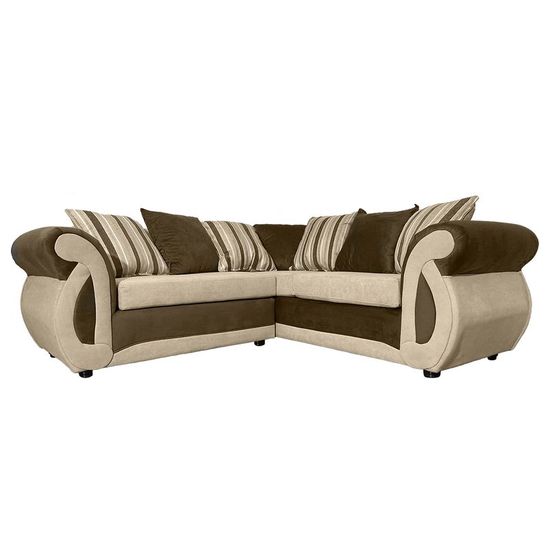 SOFAS HOME - SECCIONAL DOMINGA FELPA BEIGE  3 CUERPOS