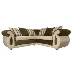 SOFAS HOME - SECCIONAL DOMINGA FELPA BEIGE 3 CUERPOS