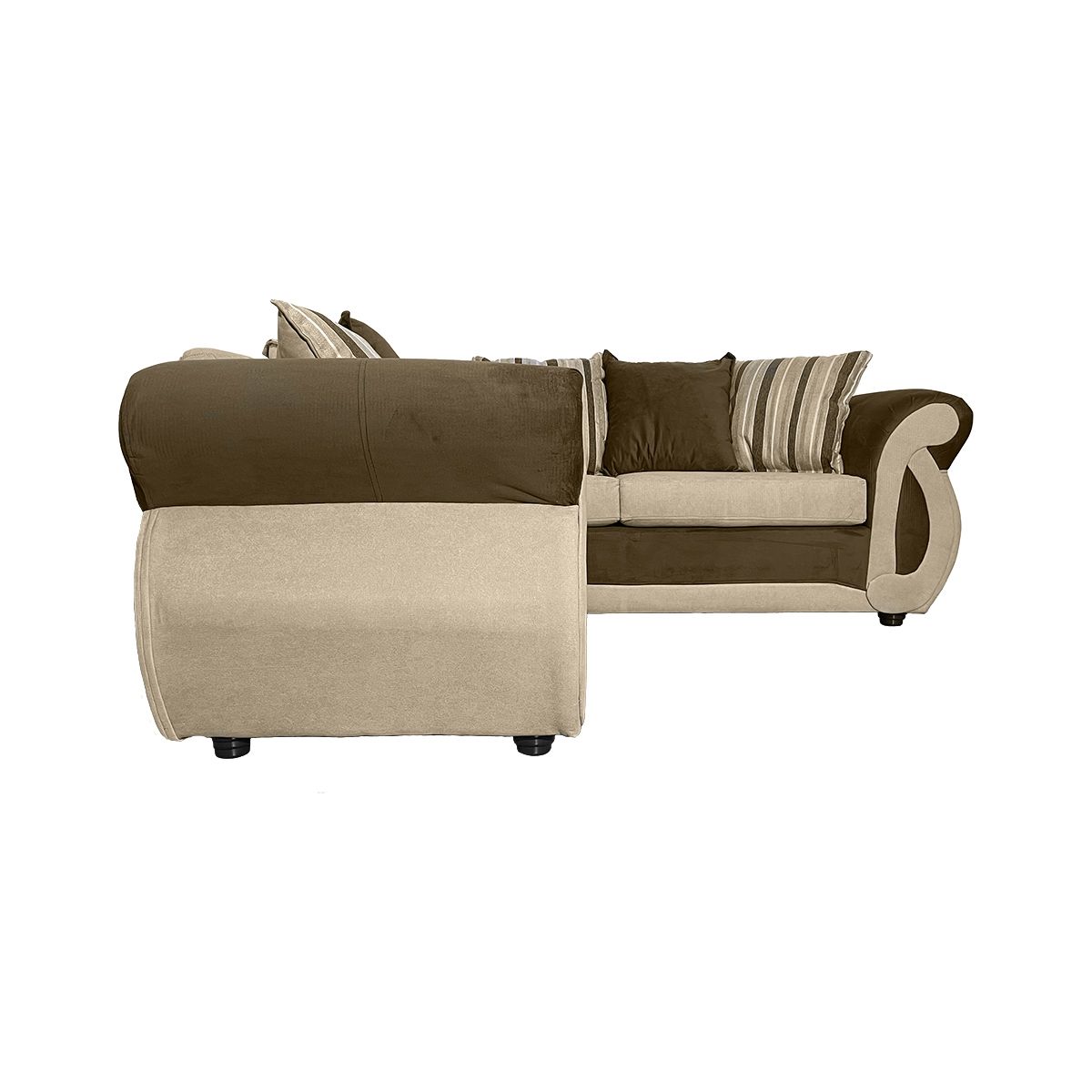 SOFAS HOME - SECCIONAL DOMINGA FELPA BEIGE  3 CUERPOS