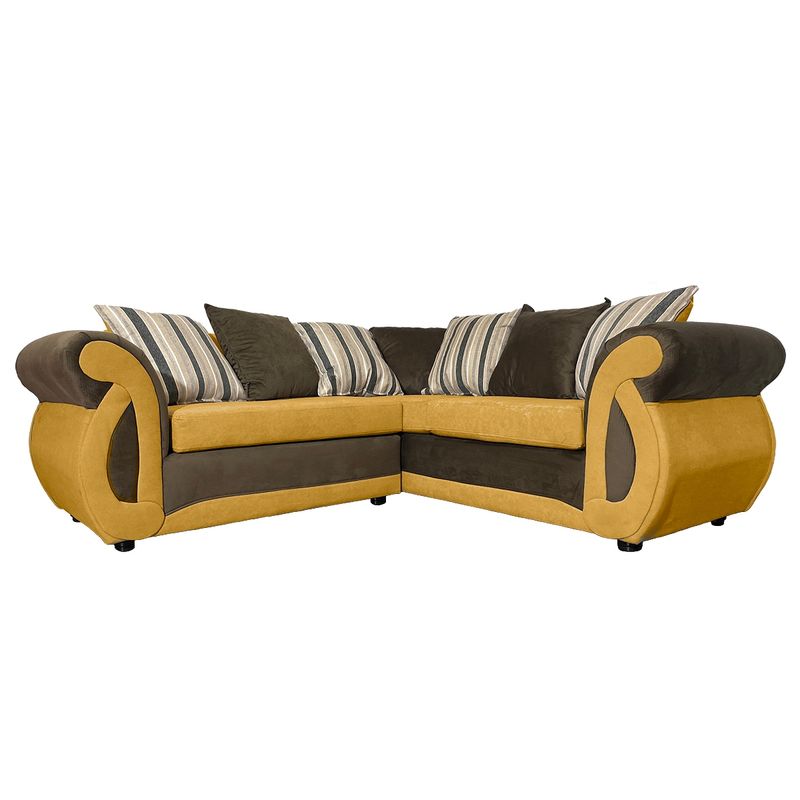 SOFAS HOME - SECCIONAL DOMINGA FELPA AMBARINO 3 CUERPOS