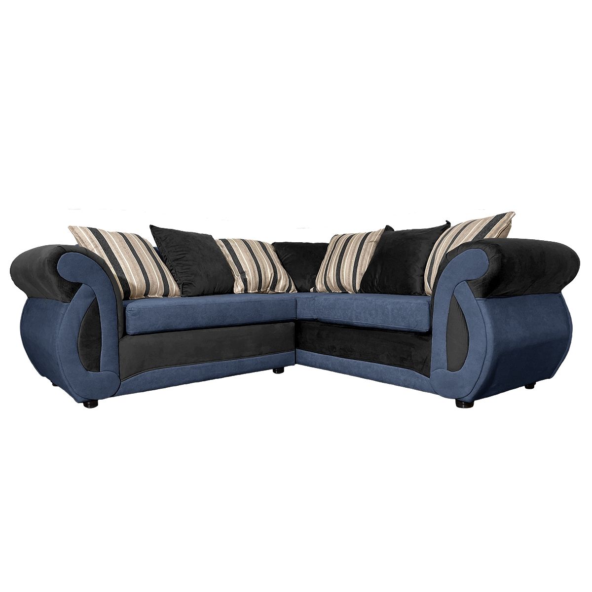 SOFAS HOME - SECCIONAL DOMINGA FELPA AZUL 3 CUERPOS
