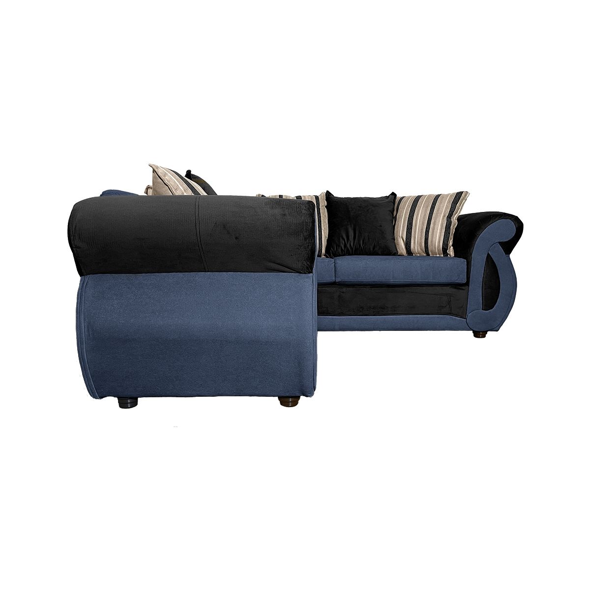 SOFAS HOME - SECCIONAL DOMINGA FELPA AZUL 3 CUERPOS
