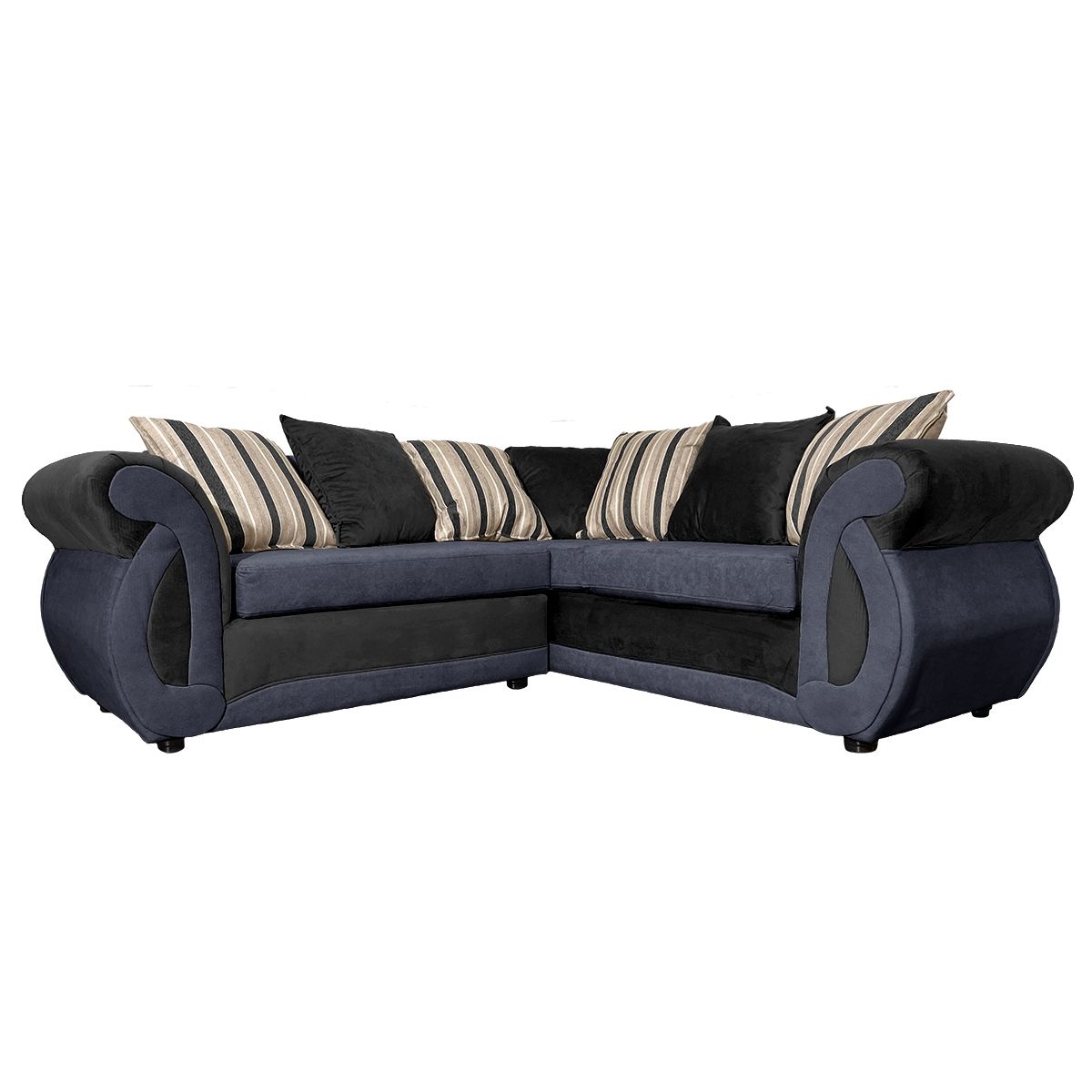 SOFAS HOME - SECCIONAL DOMINGA CHENILLE TIPO LINO GRAFITO 3 CUERPOS