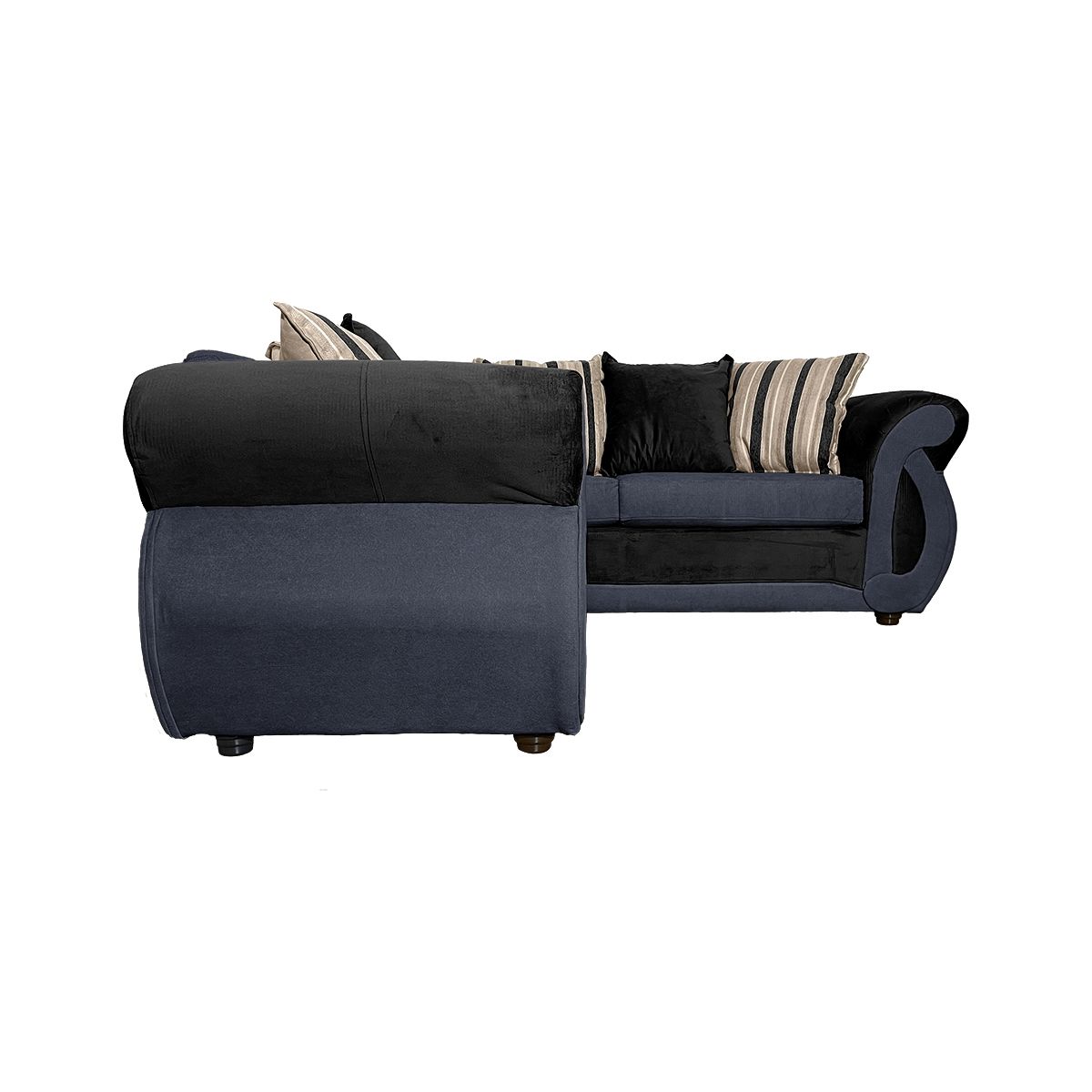 SOFAS HOME - SECCIONAL DOMINGA CHENILLE TIPO LINO GRAFITO 3 CUERPOS