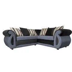 SOFAS HOME - SECCIONAL DOMINGA CHENILLE TIPO LINO GRIS 3 CUERPOS