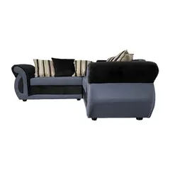 SOFAS HOME - SECCIONAL DOMINGA FELPA GRIS 3 CUERPOS