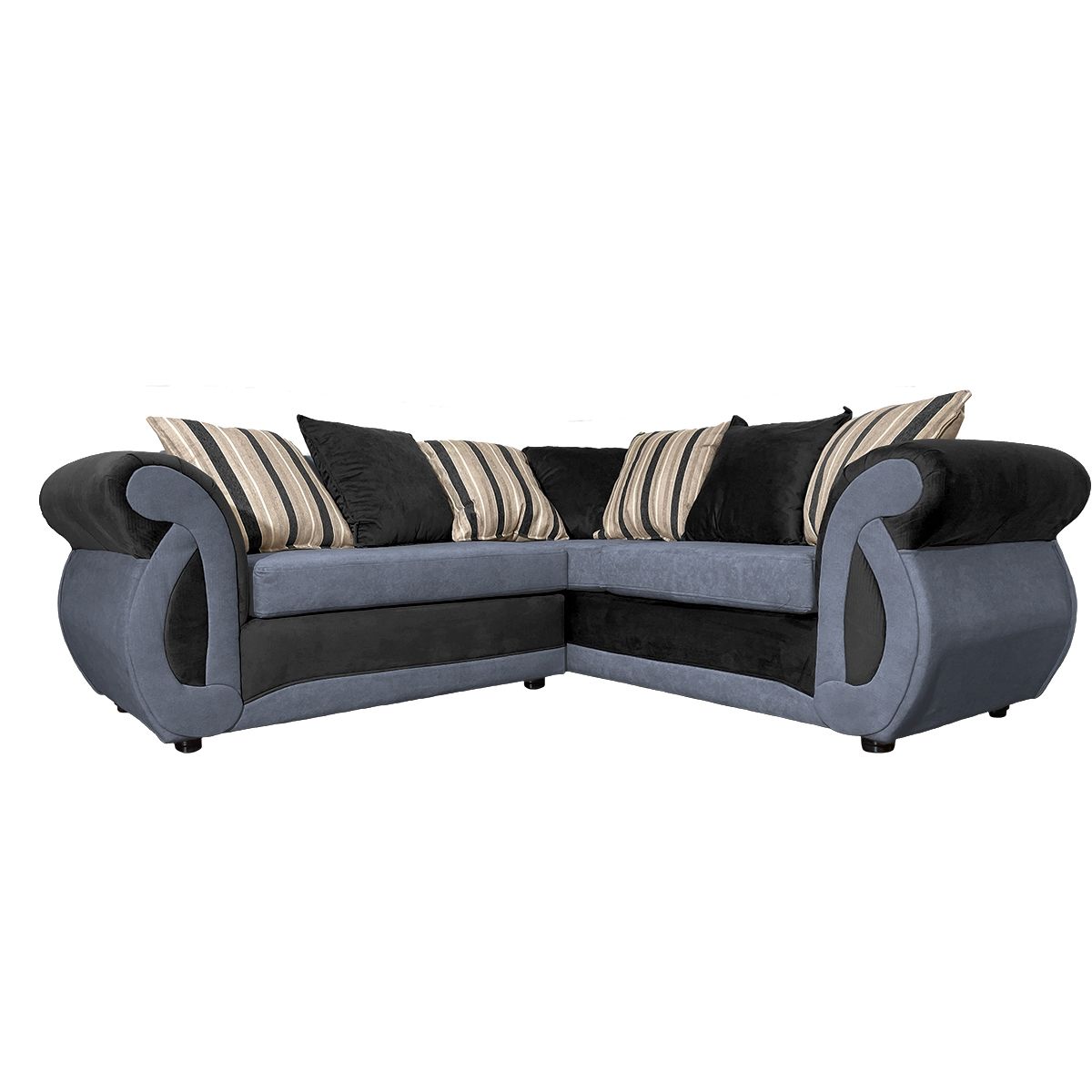 SOFAS HOME - SECCIONAL DOMINGA FELPA GRIS 3 CUERPOS