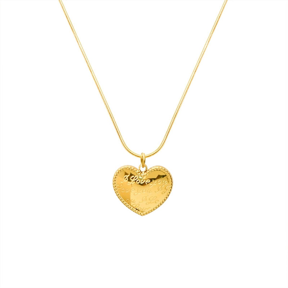 LUX JOYAS - Collar Baño Oro Amarillo 18k Cola Topo Corazón Love You