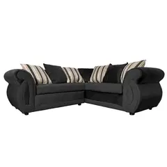 SOFAS HOME - SECCIONAL DOMINGA FELPA NEGRO 3 CUERPOS